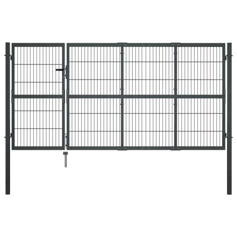 Garden Gate with Posts Steel 350x120 Anthracite J1T6