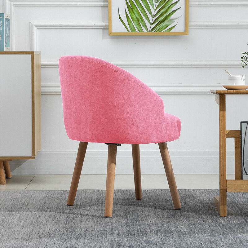 Set of 2 Pink Accent Chairs Armchairs Padded Seat Bedroom Living Room Office BN