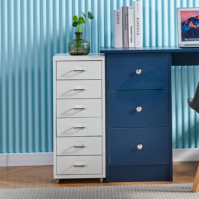 Slim 6 Drawer Metal File Cabinets Filing Cabinet for Small Space Home/Office