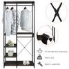 Clothes Rail w/ 4 Tiers Storage Shelves Garment Dress Hanging Display Stand Rack