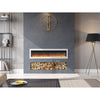 50" White Fireplace Recessed/Wall Mounted LED 9 Color Electric Fire w/Stand Legs