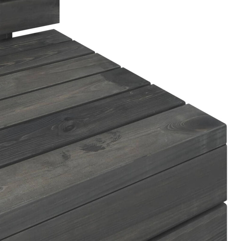 6 Piece Garden Pallet Set Solid Pinewood Dark Grey Q1S6