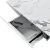 Wooden Coffee Table with Storage Drawer Marble-Look Modern Living Room Furniture