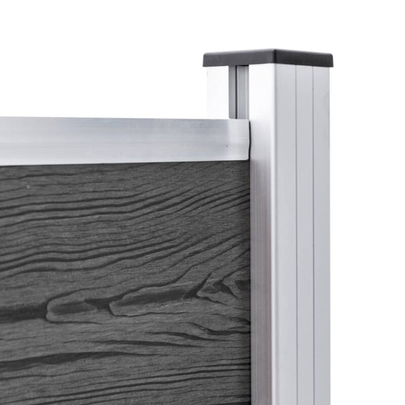 Fence Panel Set WPC 353x105 Black O9W6