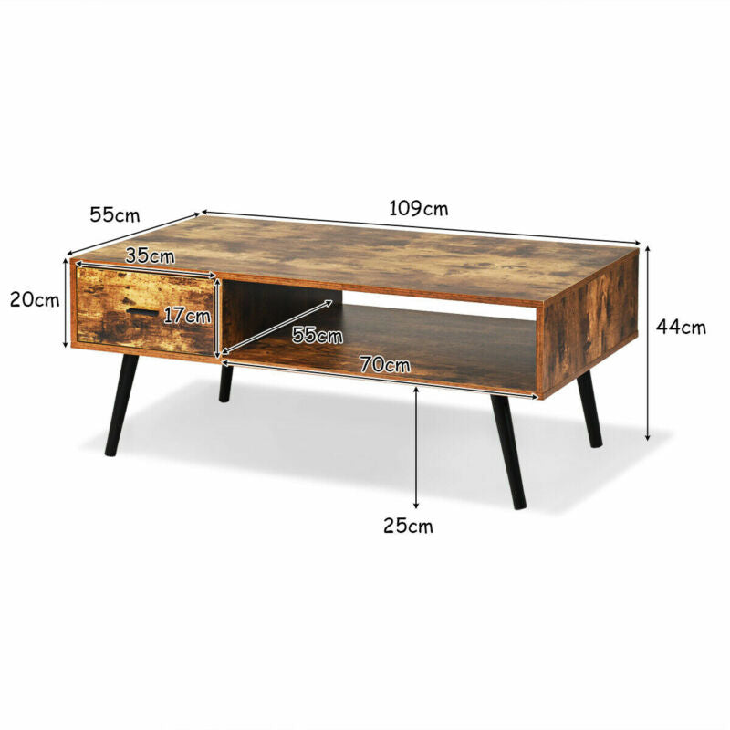 Industrial TV Stand Retro TV Cabinet Media Entertainment Center Coffee Tea Table