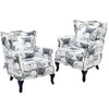 Wing Back Queen Anne Chair Fabric Armchair Living Room Fireside Sofa with Pillow