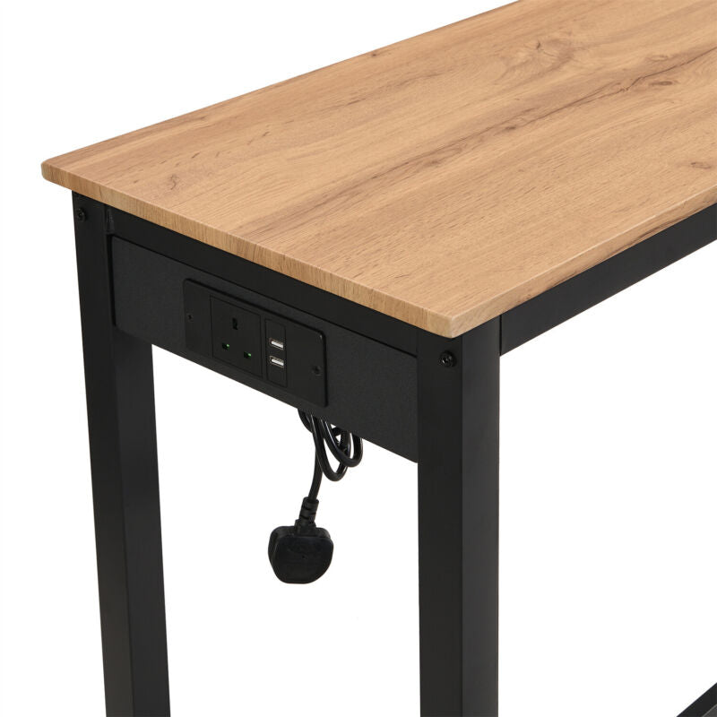 Dining Set Breakfast Bar Table and 3 Stools Industrial Kitchen Dining Room MA