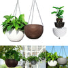 Self-watering Hanging Flower Pot Resin Plaited Hanging Basket Garden Decor
