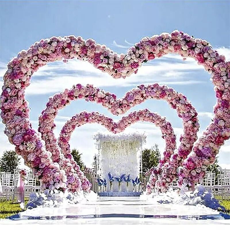 2.8M Heart-shape Balloon Arch Backdrop Flower Display Stand Frame Wedding Party