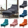 Upholstered Velvet Single Sleeper Sofa Recliner Home Cinema Armchair with Stool