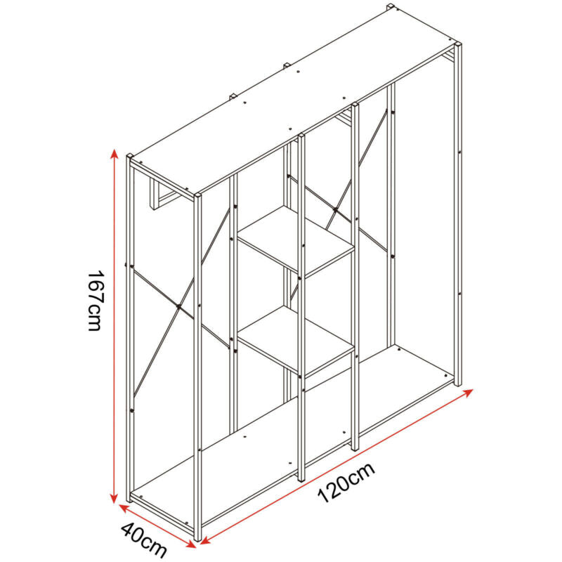 Clothes Rail Dress Garment Hanging Display Stand Rack Unit with Storage Shelves