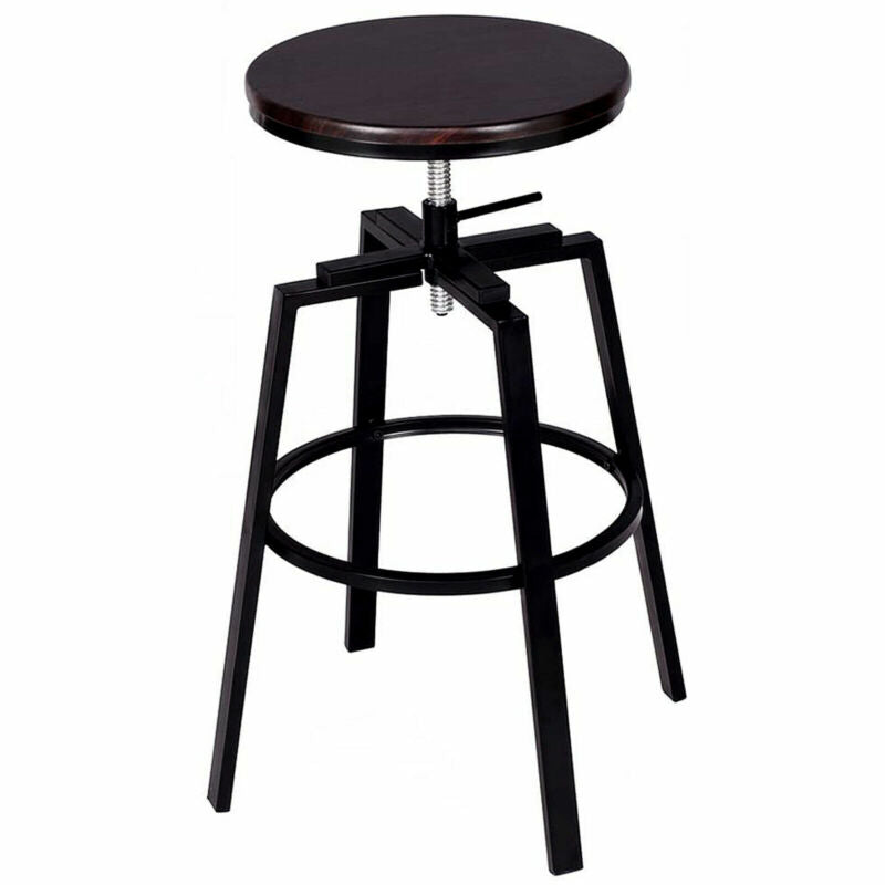 Set of 2 Industrial Bar Stool Pub Swiwal Chairs Kitchen Dining Seat W/ Footrest