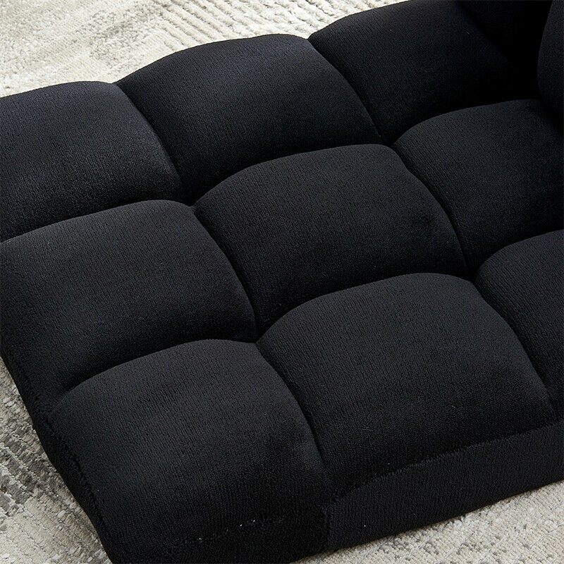 Adjustable Lazy Lounge Sofa Floor Chair Recliner Couch Black Home Living Room BN
