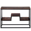 Industrial Console Table Bookshelf Rustic Wood Shelf Table Hallway Living Room