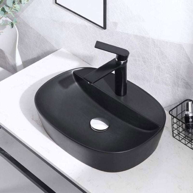 MULTI SHAPE BATHROOM CLOAKROOM COUNTERTOP CERAMIC BASIN SINK & POP UP WASTE SETS