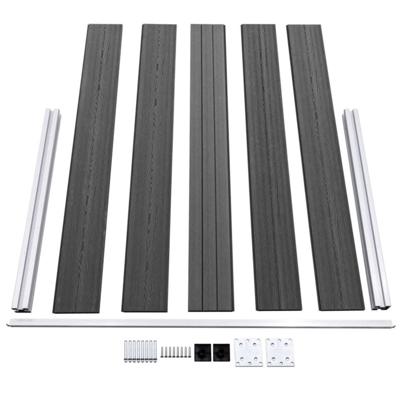 Fence Panel Set WPC 353x105 Black O9W6