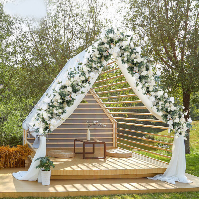 Wedding Artificial Flower Row Arch Table Background Bouquet Party Decor 100CM