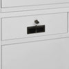 Office Cabinet Light Grey 90x40x180 Steel and Tempered Glass Y7X4