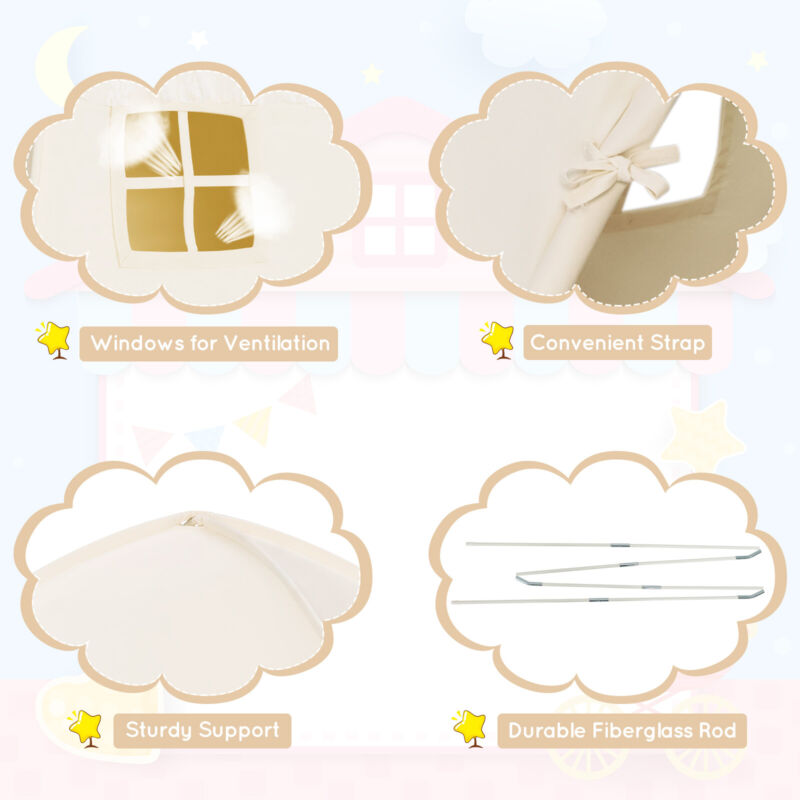 Large Kids Play House Children Indoor Outdoor Castle Fairy Tent Portable Castle