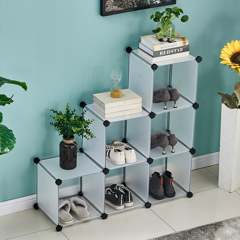6 Cubes DIY Modular Open Storage Organizer Clothes Wardrobe Rack Shelf Cabinet