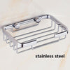 Silver Stainless Steel Soap Holder Dish Bathroom Wall Mounted Storage Rack UK