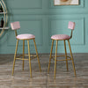 2x Velvet Bar Stools Bar Chairs Breakfast Dining Stools Office Bar Cafe Pink BN
