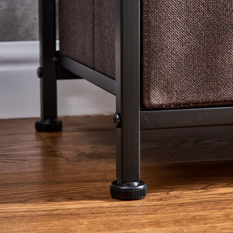 Chest of Drawers Fabric Storage Wardrobe Cabinet with 5 Drawers for Bedroom BN