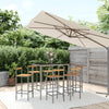 7 Piece Garden Bar Set Grey Poly Rattan& Solid Wood Acacia J1K4
