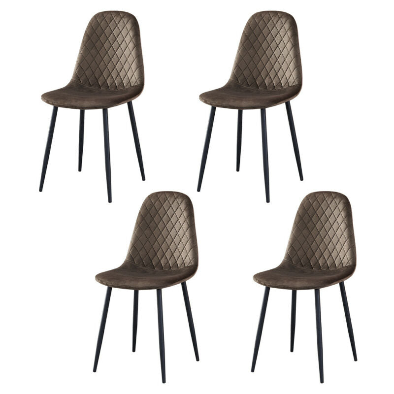 4X Velvet Dining Chairs Side Chair with Metal Legs Padded Seat Living Room Home