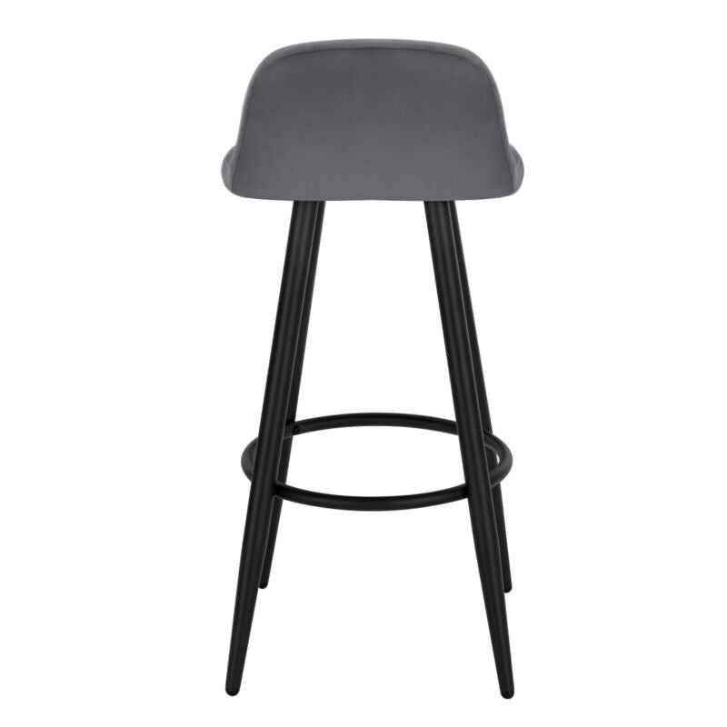 1/2/4/6x Velvet Padded Bar Stool Kitchen Pub Breakfast High Chair with Backrest