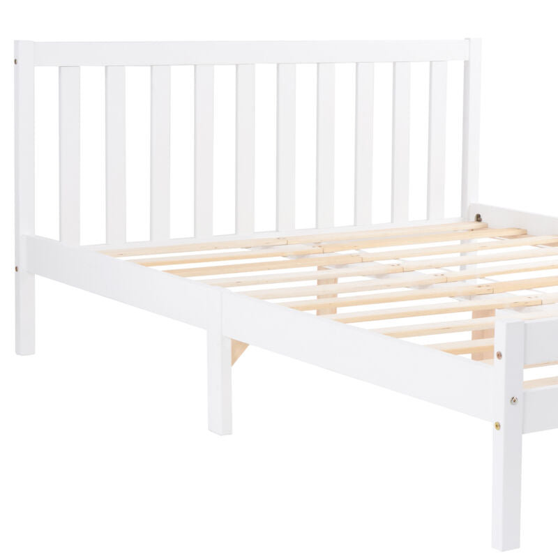 Wooden Bed frame Single Double Bed with Storage Drawers Kids Adults White Grey