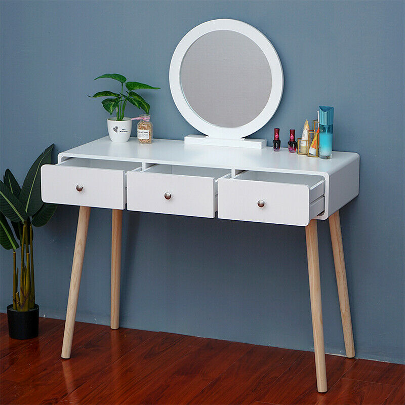 Modern Dressing Table Vanity Table Makeup Desk Dresser Set Home Bedroom Woman BN