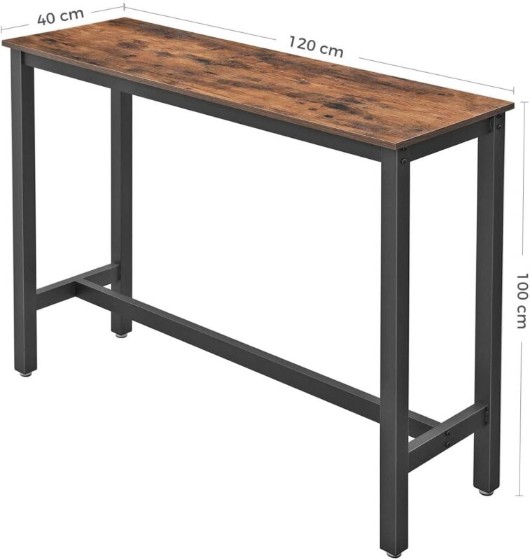 Industrial Breakfast Bar Table Slim Console Table Height Desk Tall Narrow Pub