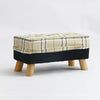 Linen Fabric Footstool Foot Rest Stool Pouffe Ottoman Seat Living Room Furniture