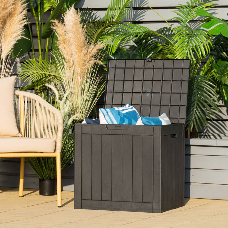 Outdoor Garden Storage Box Waterproof Patio Utility Chest Plastic Lid Container