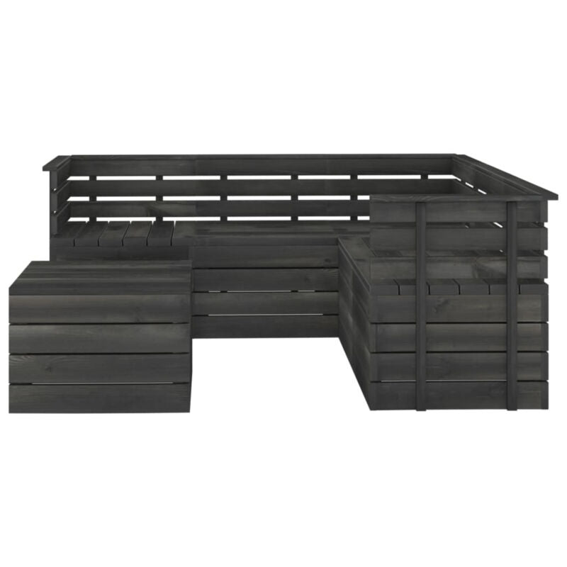 6 Piece Garden Pallet Set Solid Pinewood Dark Grey Q1S6
