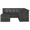 6 Piece Garden Pallet Set Solid Pinewood Dark Grey Q1S6