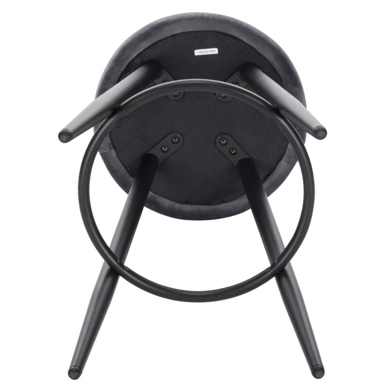 1/2x Breakfast Bar Stool Velvet Padded High Counter with Backrest Chair Barstool