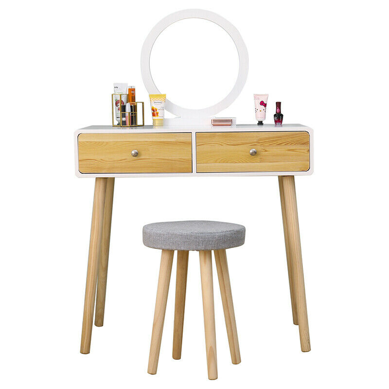 Modern Dressing Table Vanity Table Makeup Desk Dresser Set Home Bedroom Woman BN