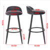 1/2x Breakfast Bar Stool Velvet Padded High Counter with Backrest Chair Barstool