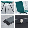 4 Pcs Green Velvet Dining Chairs Padded Seat Metal Legs Dining Room Kitchen Home