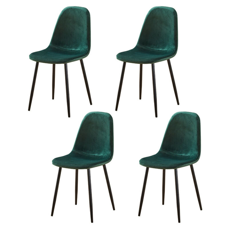 Set of 4 Velvet Dining Chairs Side Chairs Metal Legs Living Room Home Office BN