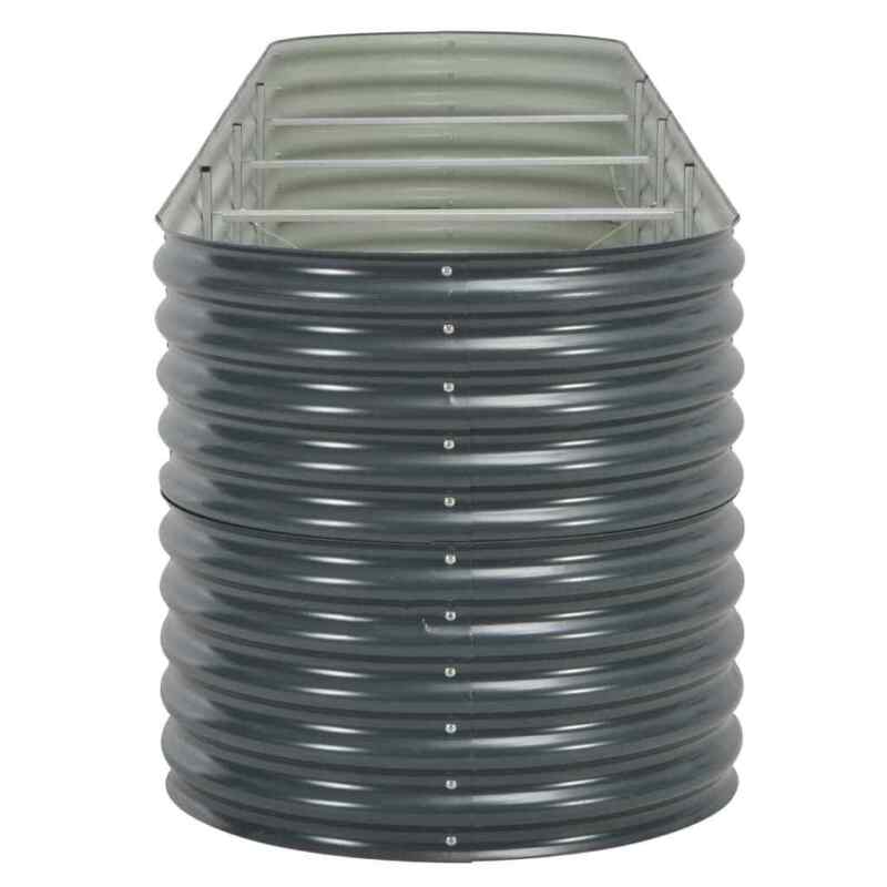 Garden Planter 400x80x81 Galvanised Steel Grey T8X3