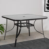 Square Cafe Table Dining Bistro Tables Furniture with Umbrella Hole Metal Leg