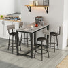 Marble Effects Bar Table & 4 Stools Breakfast Kitchen Dining Set Bar Bistro MJ
