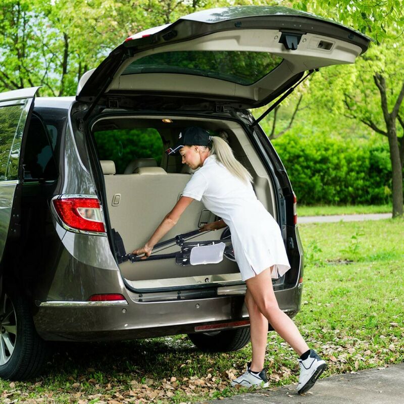 3 Wheel Golf Trolley - Manual Push / Pull Golf Cart Bag Holder Trolley (No Bag)