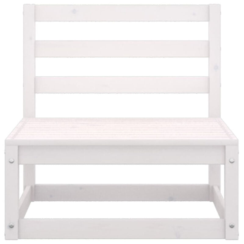 8 Piece Garden Set White Solid Pinewood E3I4