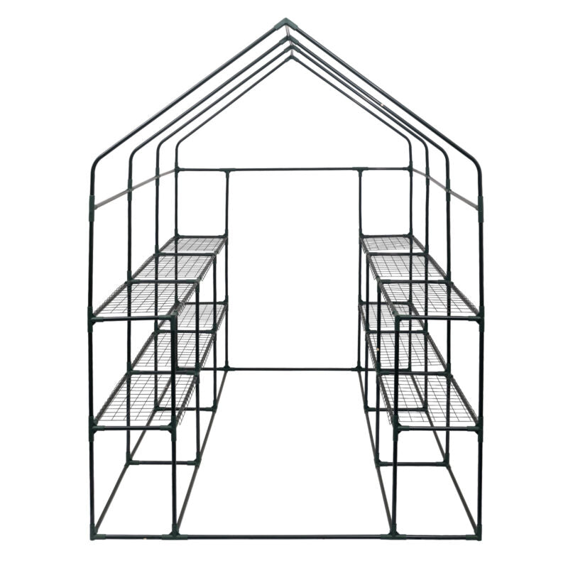 Greenhouse Garden Grow House PE Outdoor Green Steeple House w/ Shelf Plant Tent