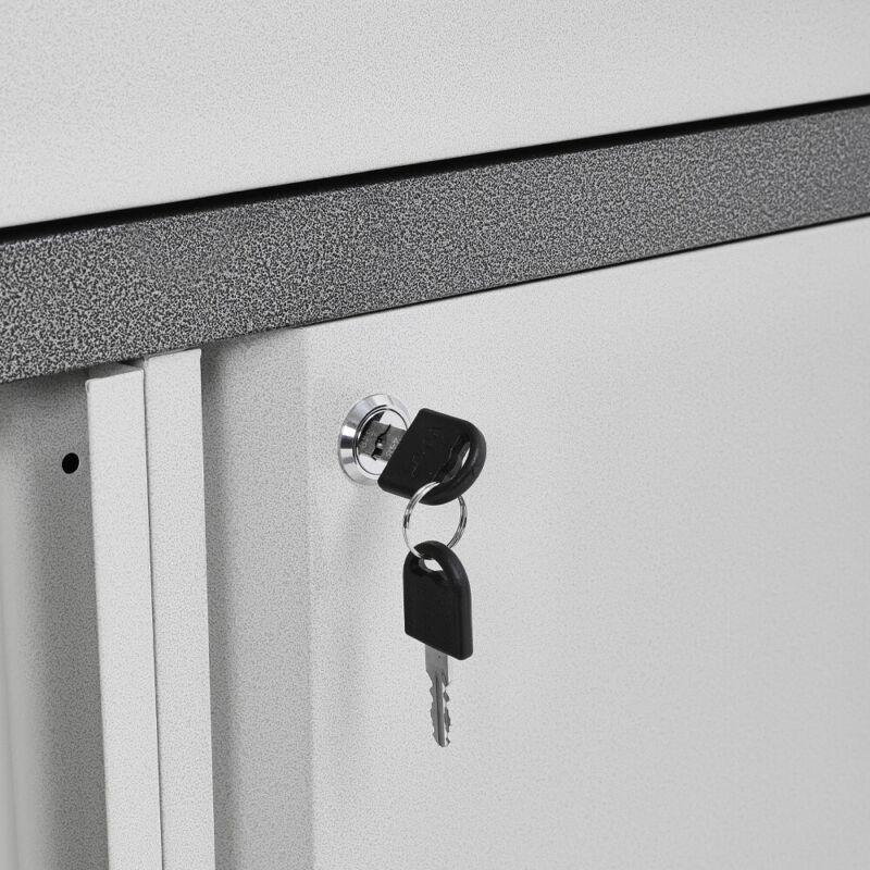 2 Door 1 Drawer Mobile Office Filing Cabinet Metal File Paper Storage Cupboard