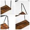 Set of 2 Wood Rustic Shelves Wall Hanging Metal Shelves Mounted Floating Shelves